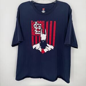 Hanes Graphic T Shirt Men 3XL Navy Cardinal Superhero Style Cotton Tee